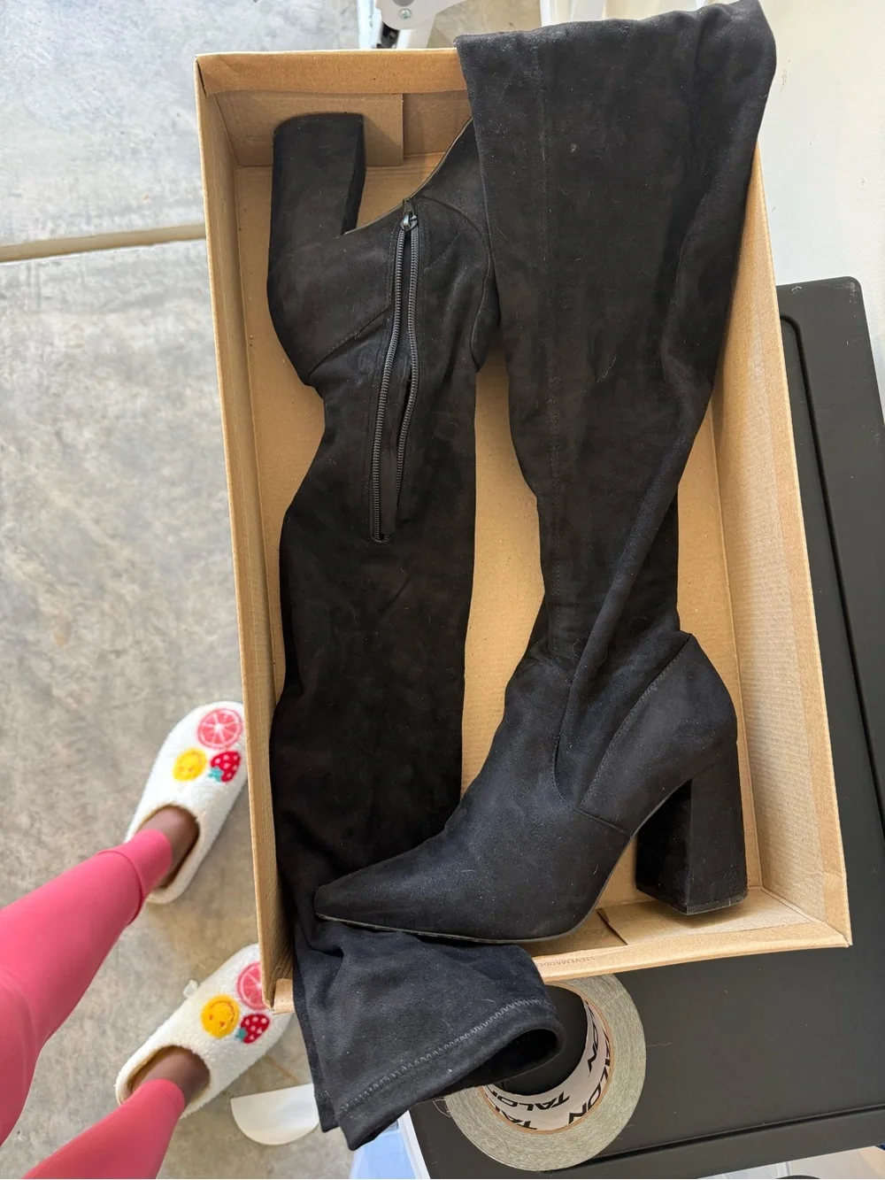 Steve Madden Black Over-the-Knee Block Heel Boots